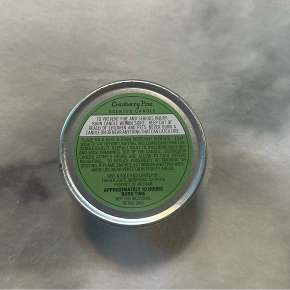 Cranberry Pine candle Trader Joe’s NWT - Picture 2 of 3